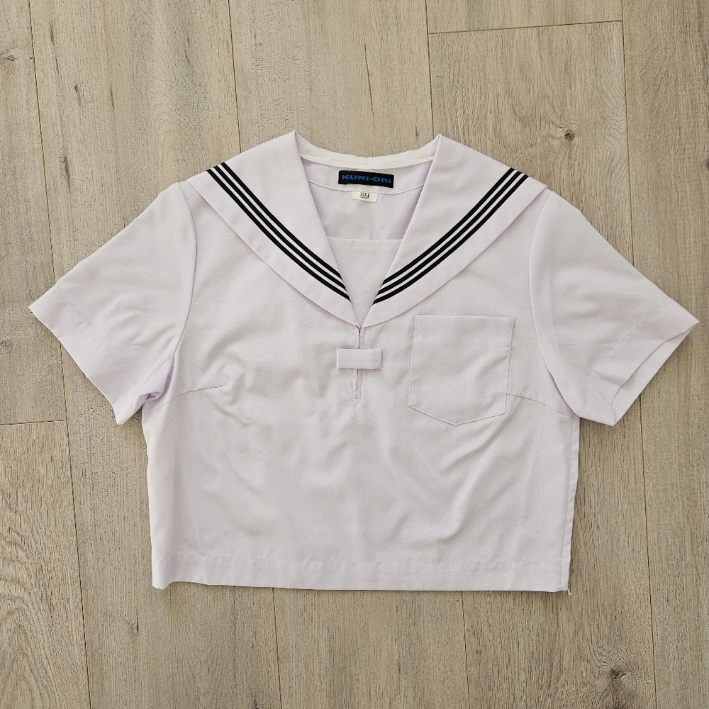 White Japanese School Uniform Sailor Top